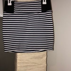 Small navy and white striped skirt
